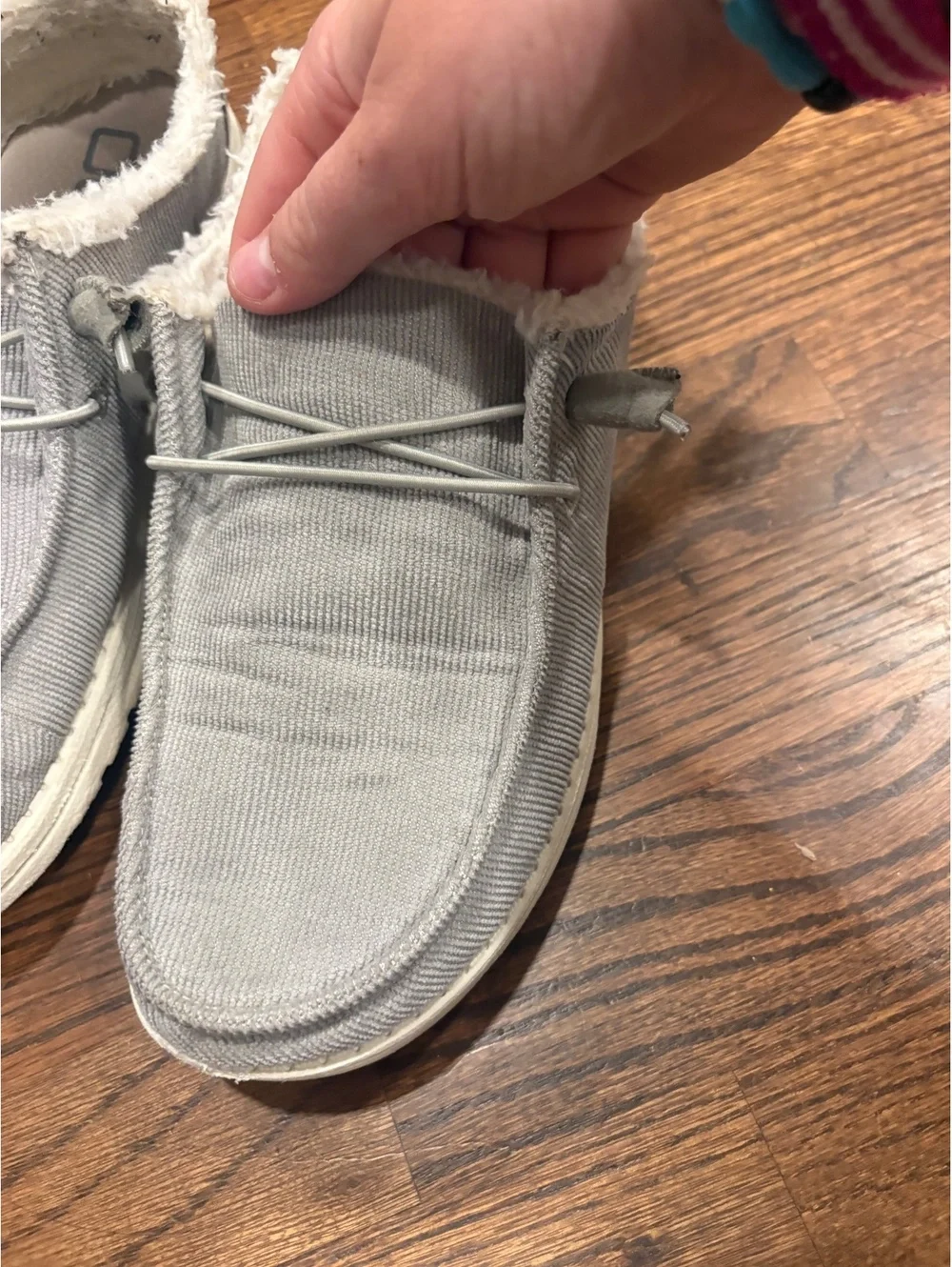 Hey Dude Wendy Corduroy Grey Slippers Size US 9 EU 40